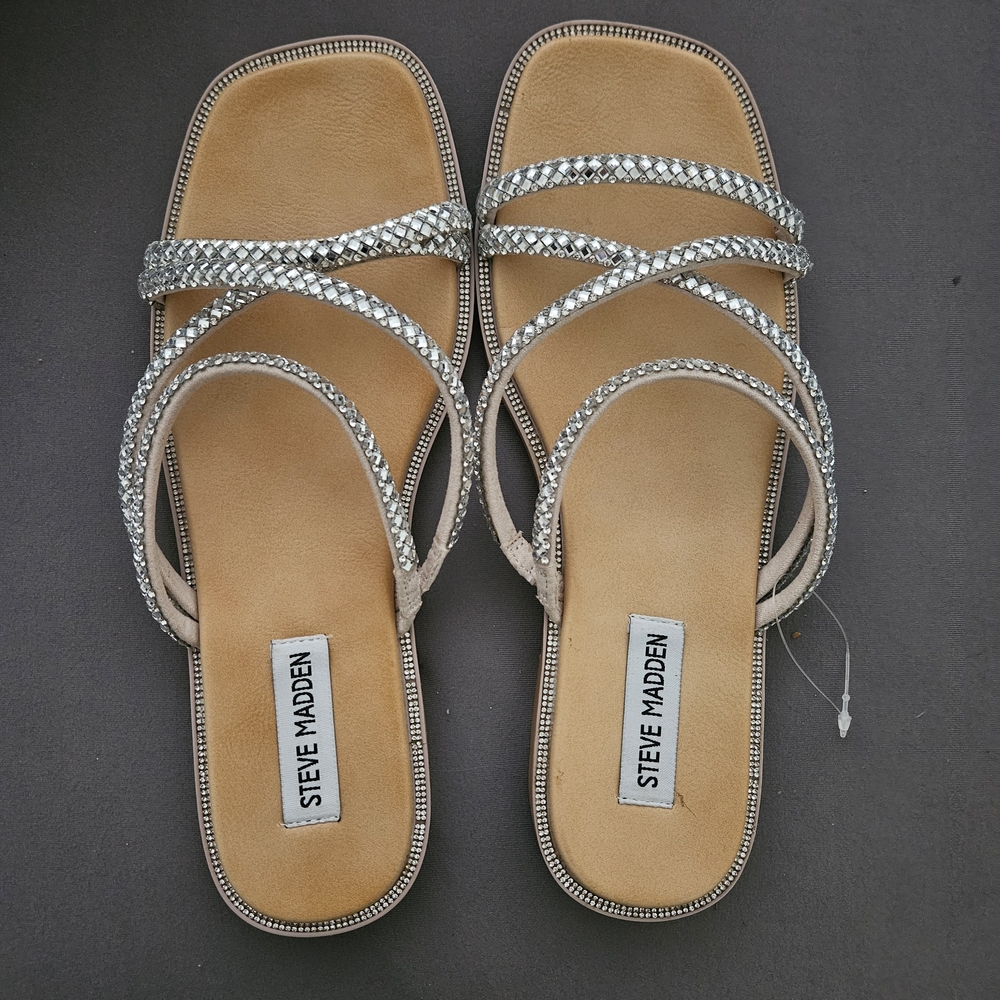 Steve Madden Sparkling Silver Sandals